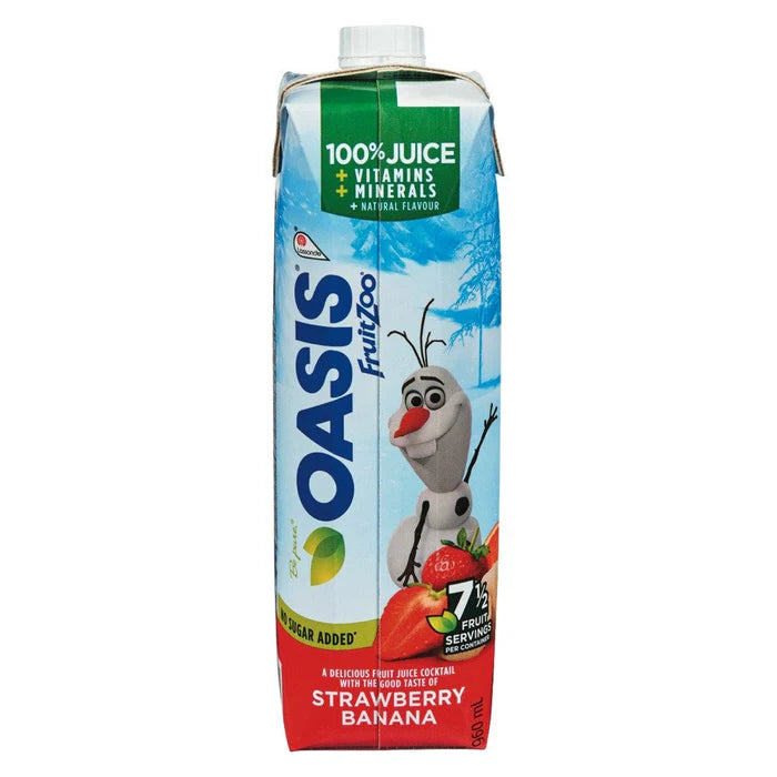 Oasis Fruit Zoo Strawberry Banana Vit & Min 960Ml