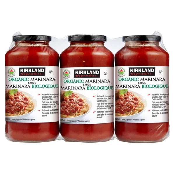 Kirkland Signature Organic Marinara Sauce, 3 × 860 mL