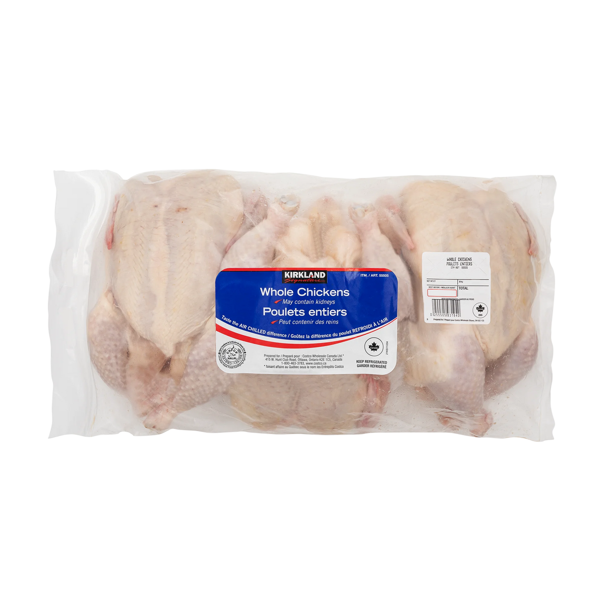 Kirkland Signature Whole Chicken Fryers, 4 kg average weight