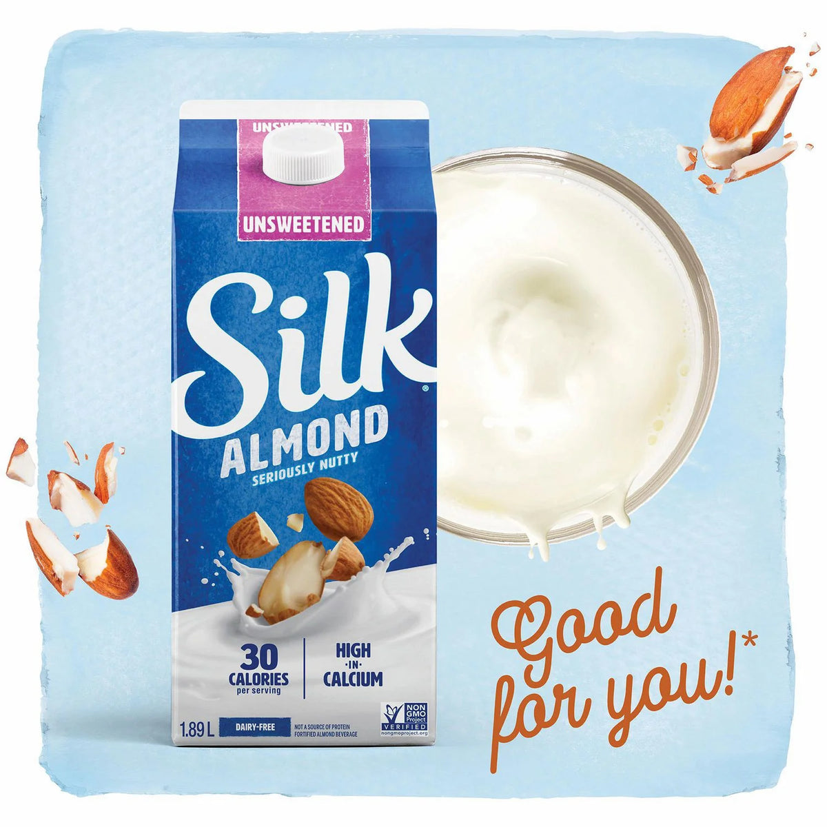 Silk True Almond Unsweetened Almond Beverage, 1.89 L