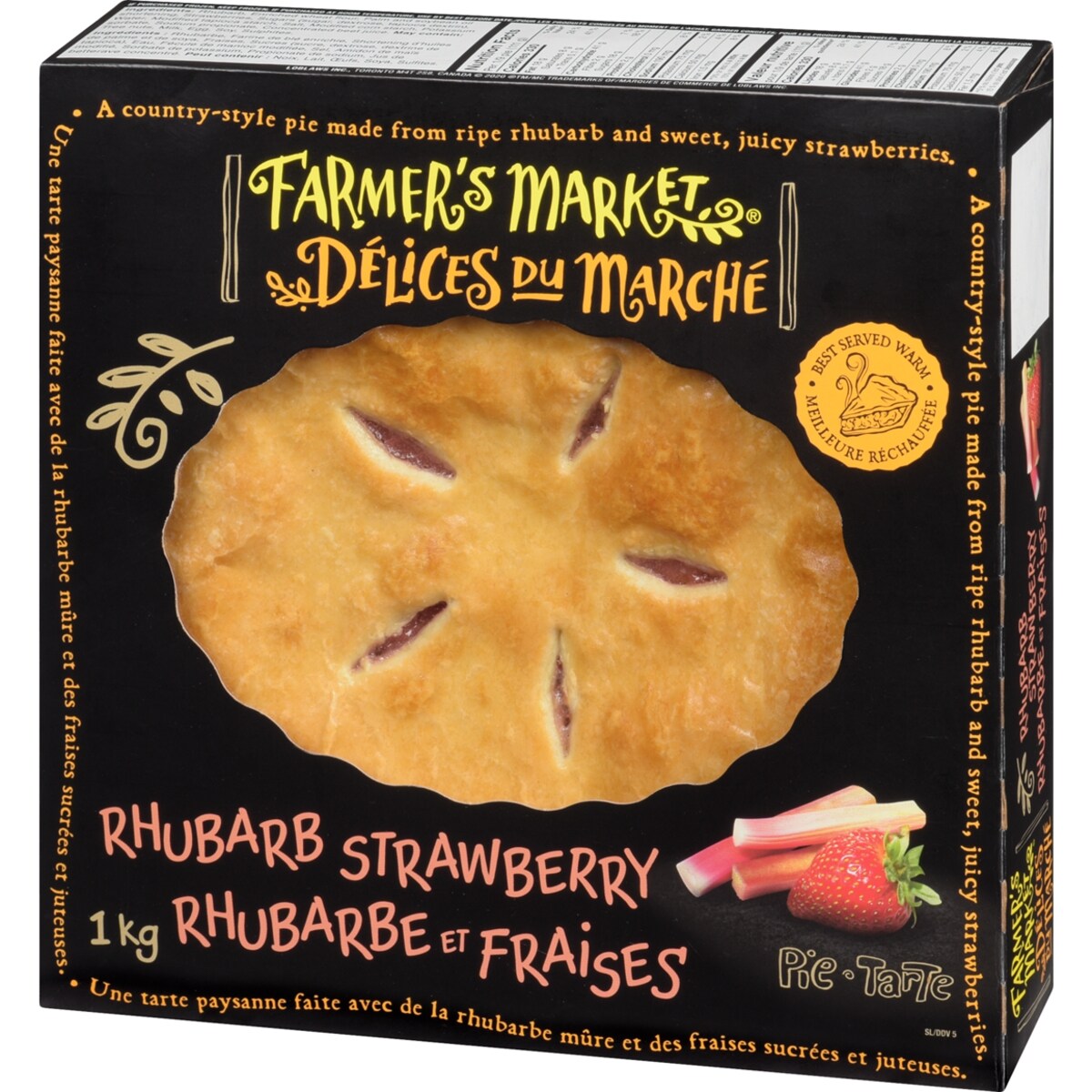 Farmer's Market Rhubarb Strawberry Pie, 1 kg
