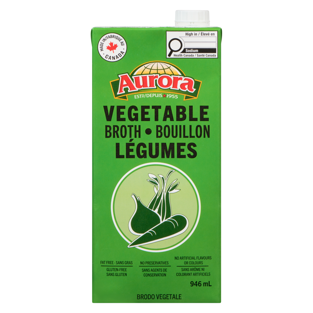 Aurora Vegetable Broth, 946 mL