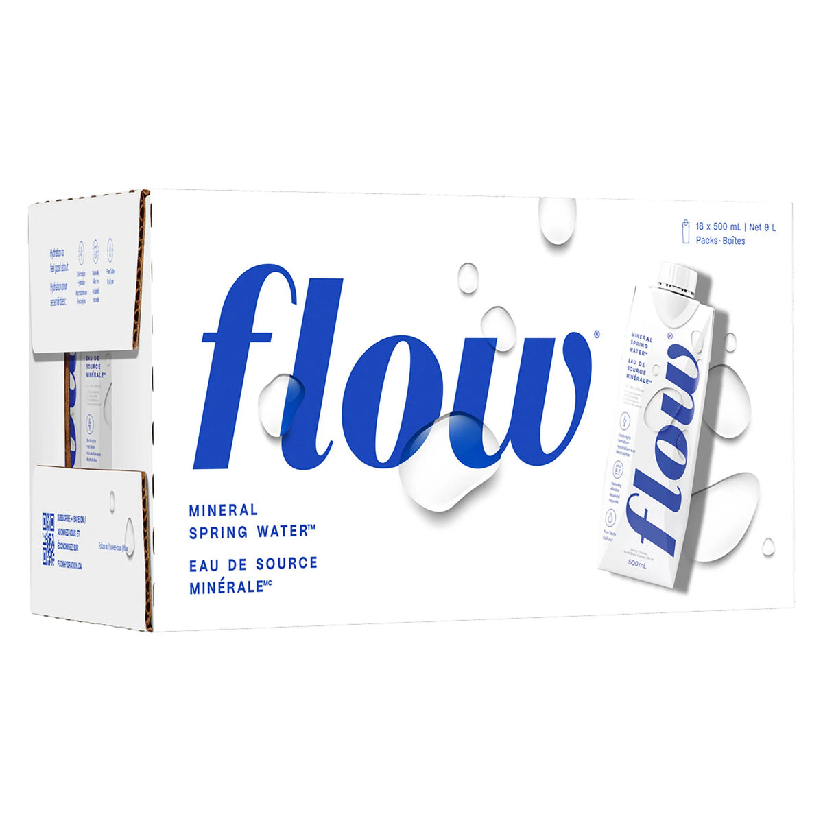 Flow Naturally Alkaline Spring Water, 18 × 500 mL