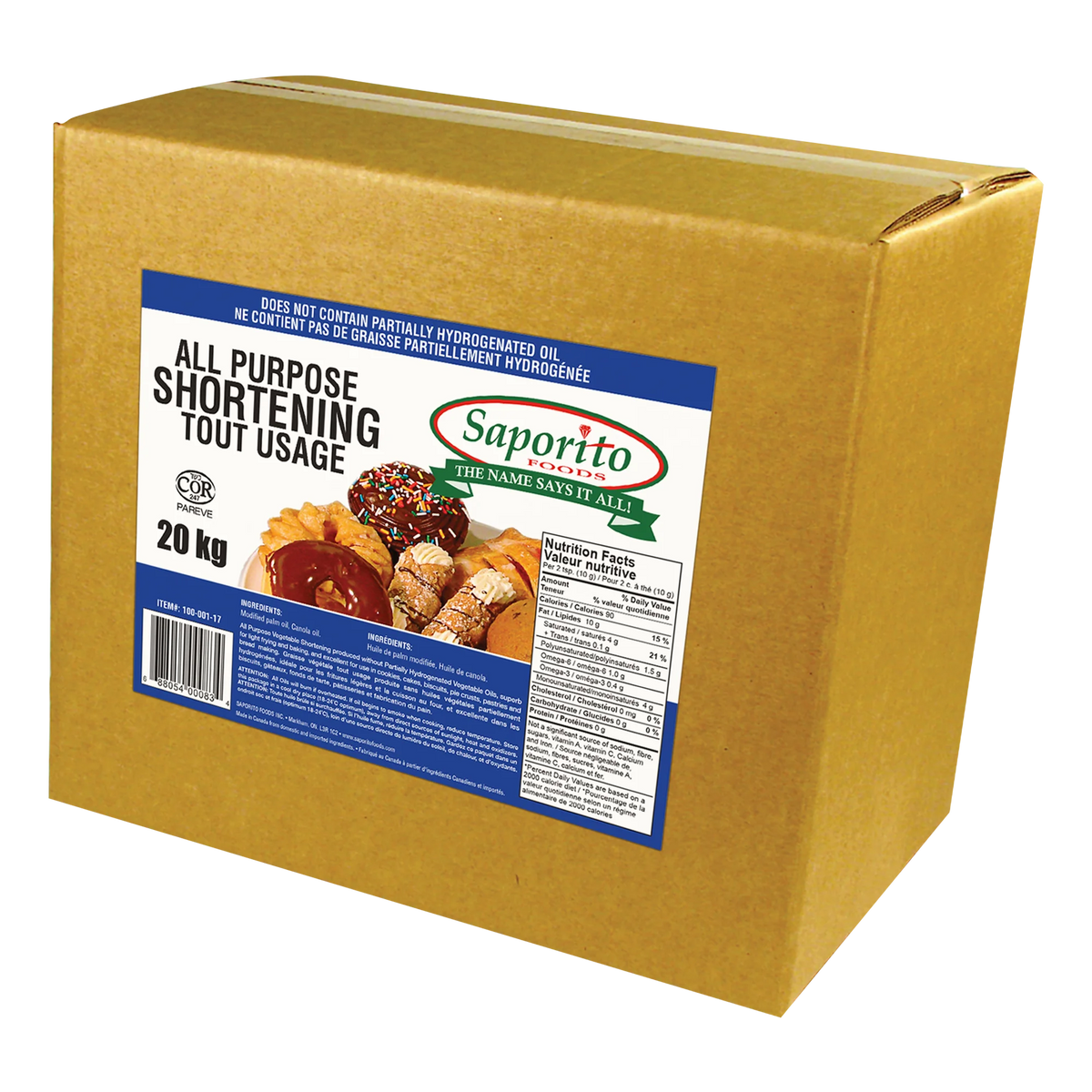 Saporito All-purpose Vegetable Shortening, 20 kg