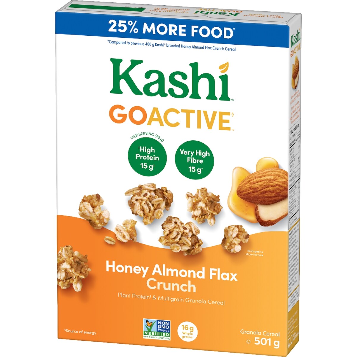 Kashi GoActive Honey Almond Flax Crunch Granola Cereal, 501 g