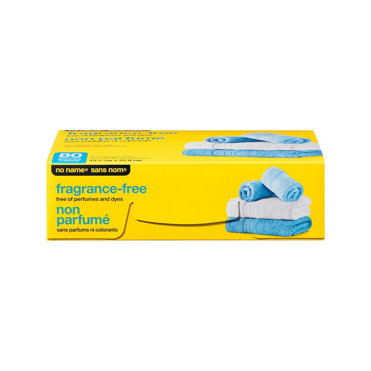 No Name Fragrance-Free Dryer Sheets, 80 Count, 300 g