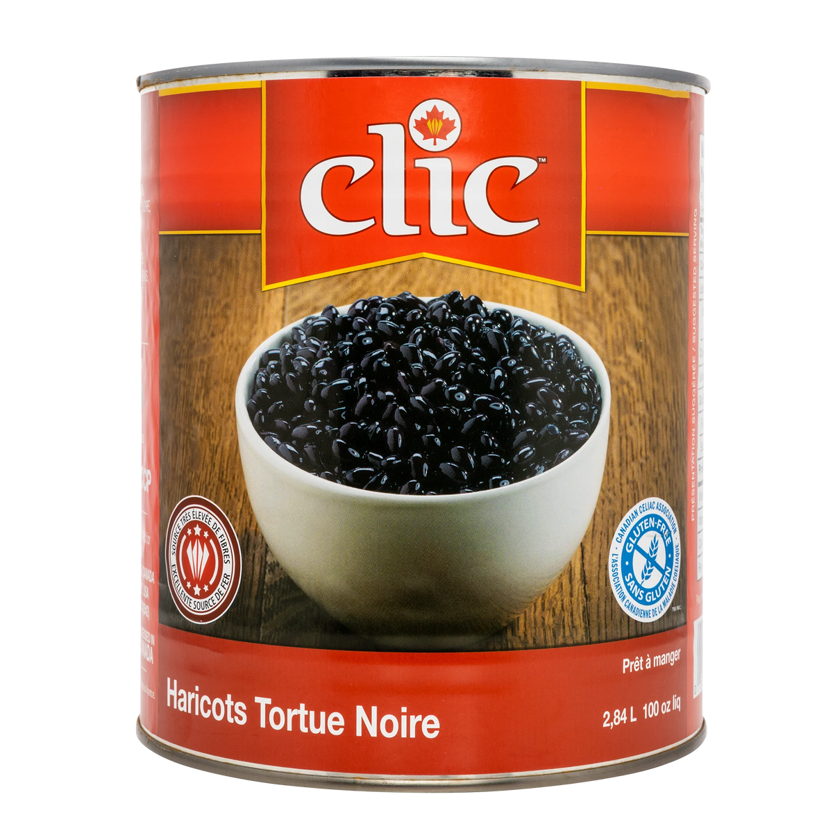 Clic Canned Black Turtle Beans, 2.84 L