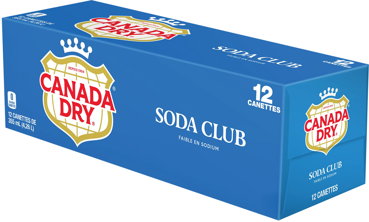 Canada Dry Club Soda Cans, 12 × 355 mL