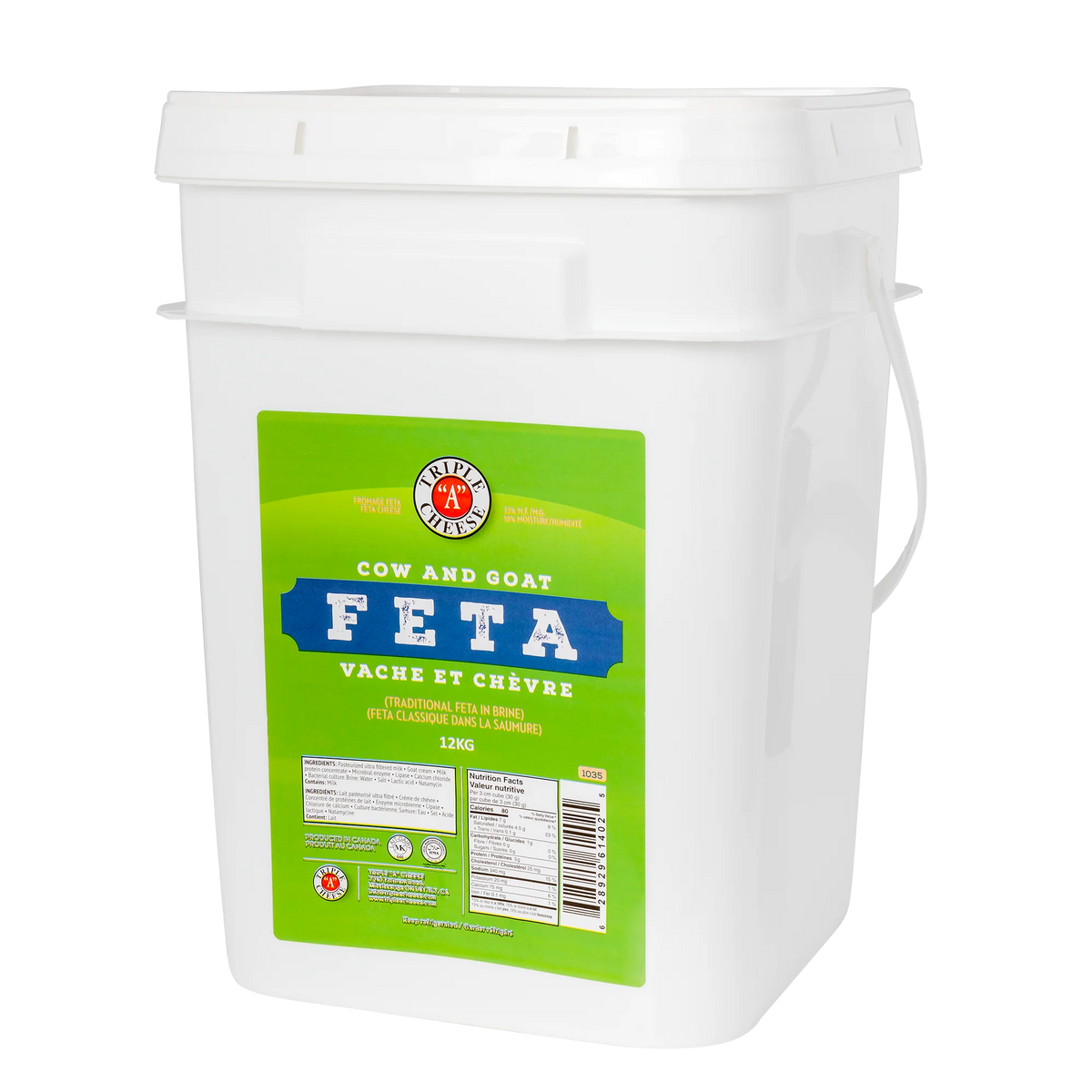 Triple A Cheese Cow & Goat Feta in Brine, 12 kg