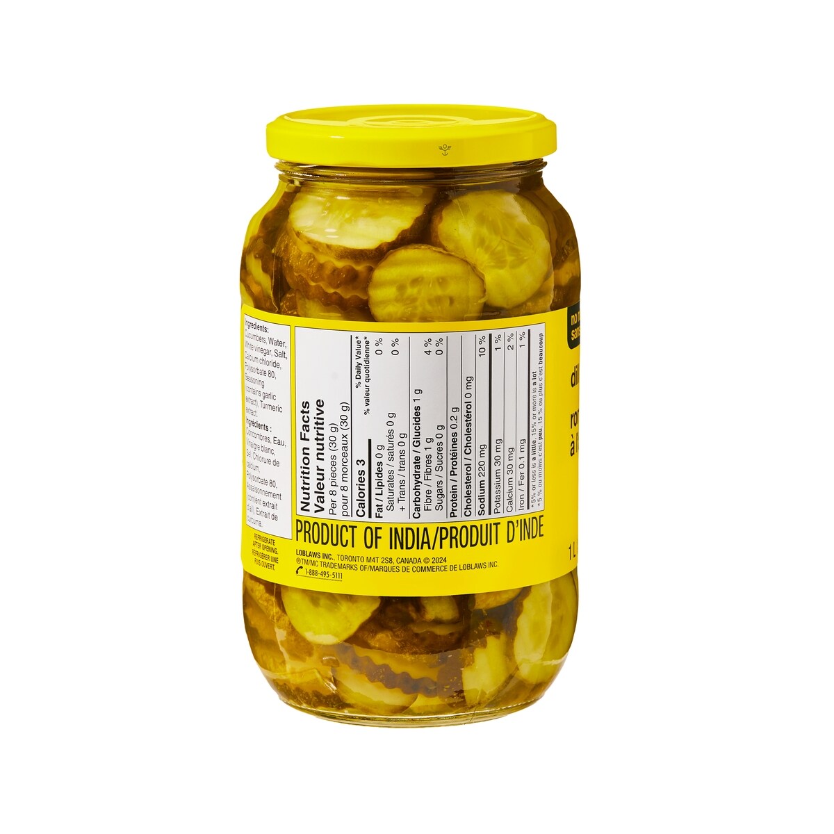 No Name Dill Chips Pickles, 1 L