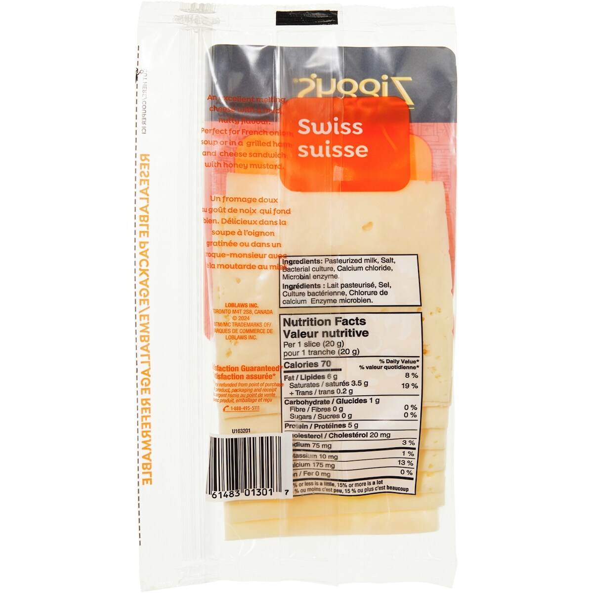 Ziggy's Swiss Cheese Slices, 160 g