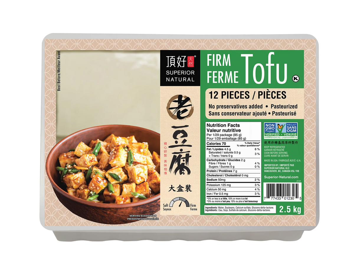 Superior Natural Firm Tofu, 12 × 208 g