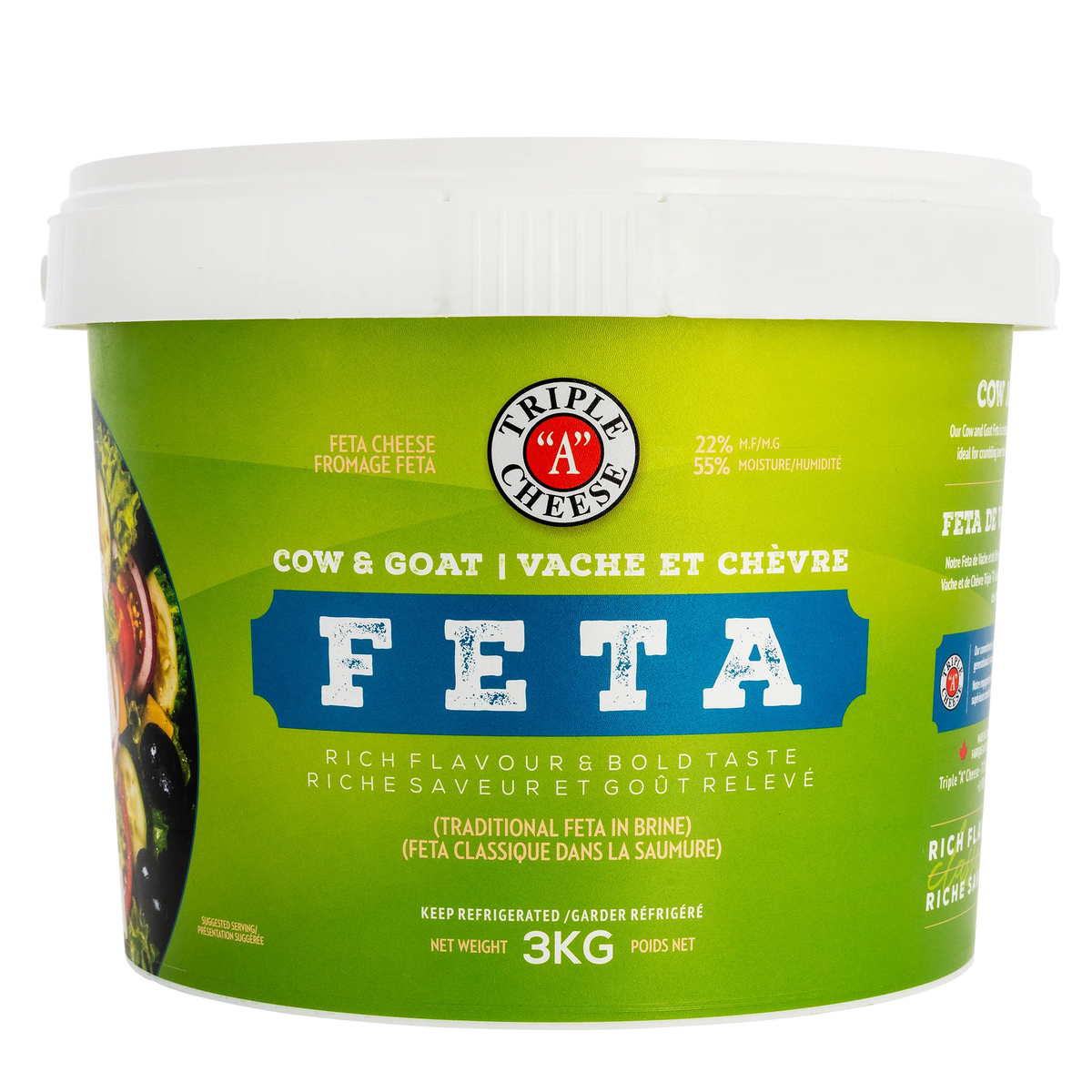 Triple A Cheese Cow & Goat Feta, 3 kg