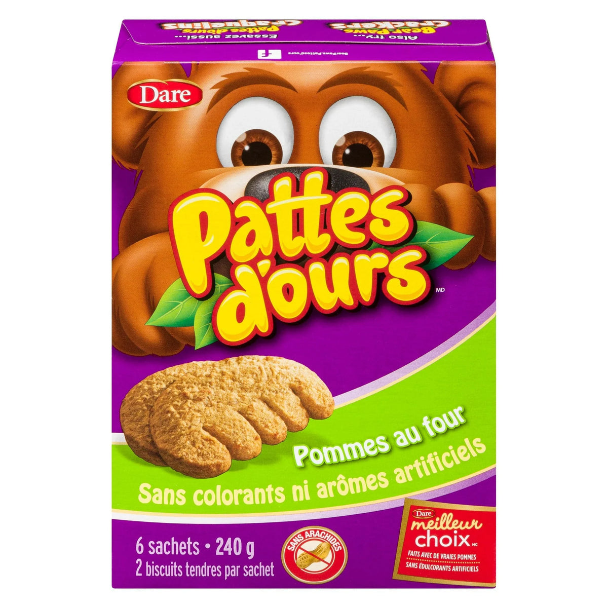 Dare Bear Paws Apple Cookies, 240 g