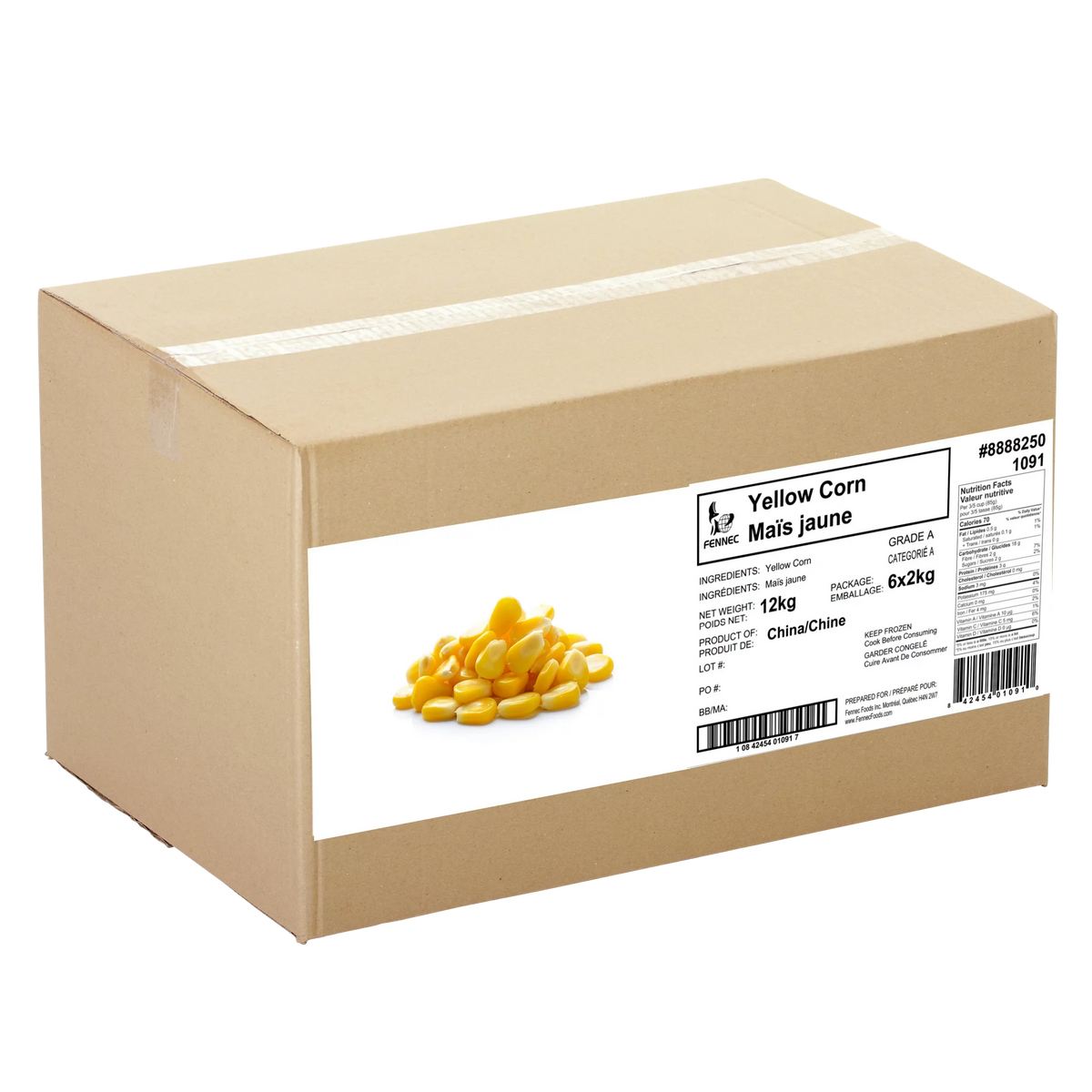 Fennec Frozen Yellow Corn, 6 × 2 kg