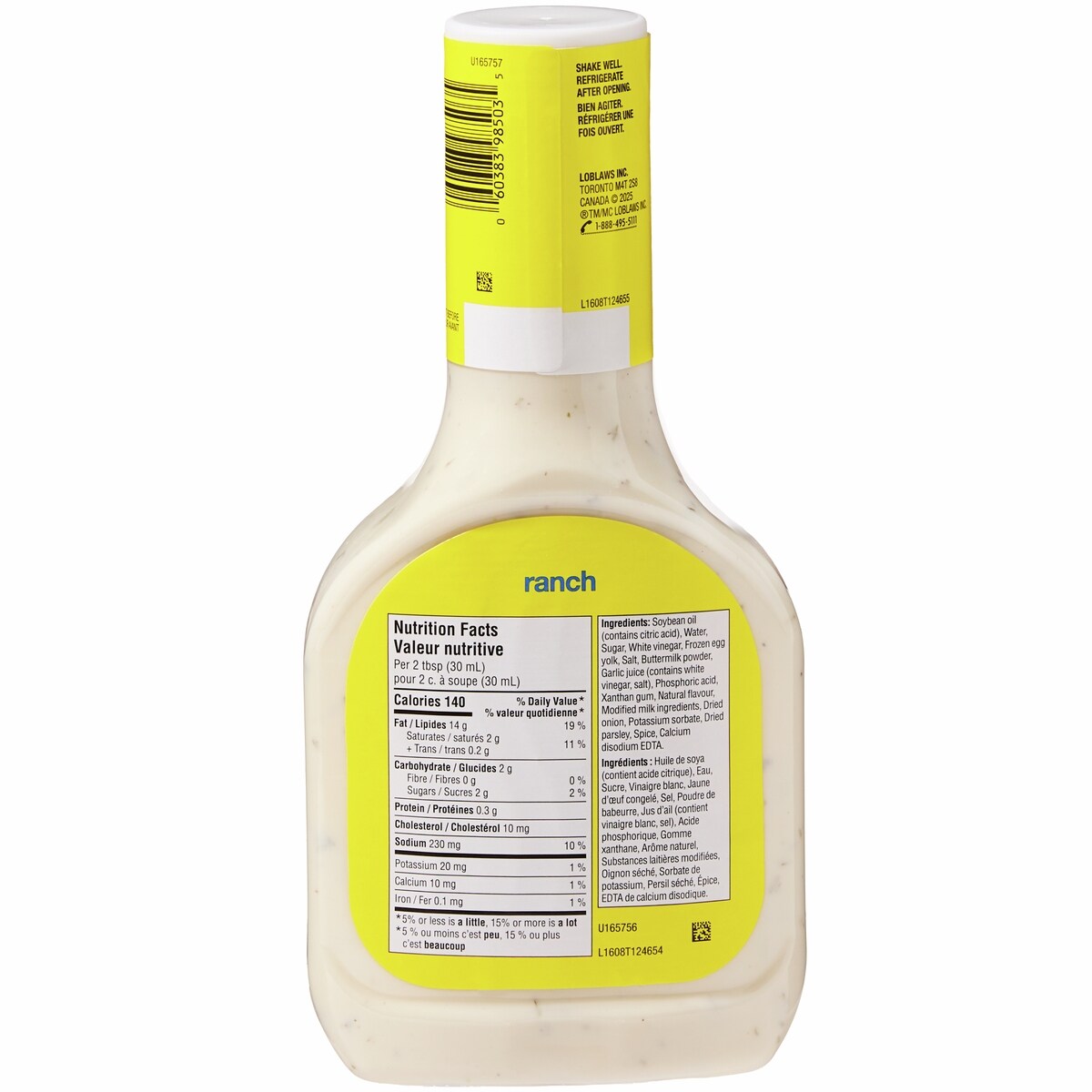 No Name Ranch Salad Dressing, 475 mL