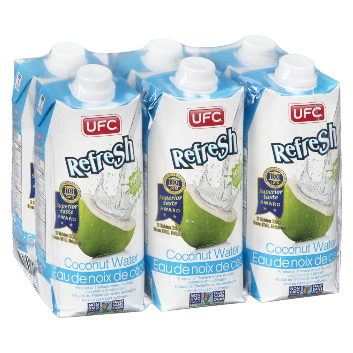 UFC 100% Coconut Water, 6 × 500 mL
