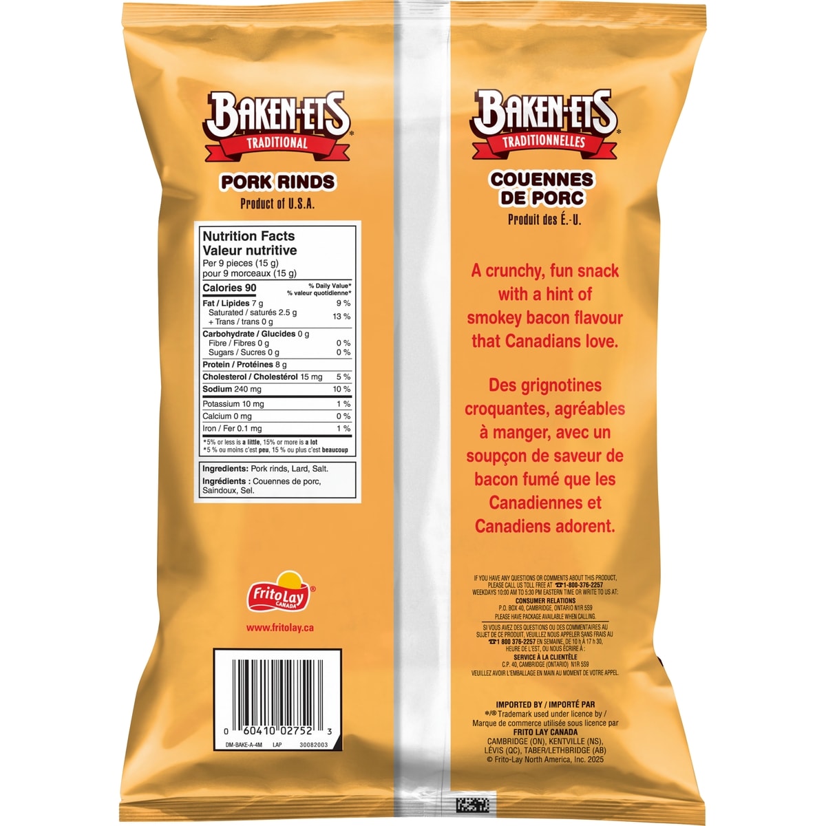 Baken-Ets Traditional Pork Rinds, 70 g