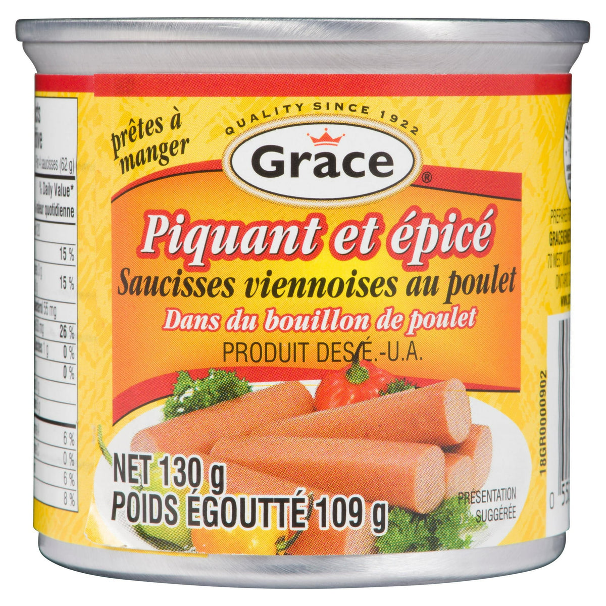 Grace Hot Vienna Sausage, 113 g