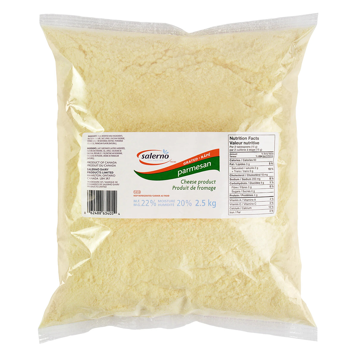 Salerno Grated Parmesan Blend, 2.5 kg