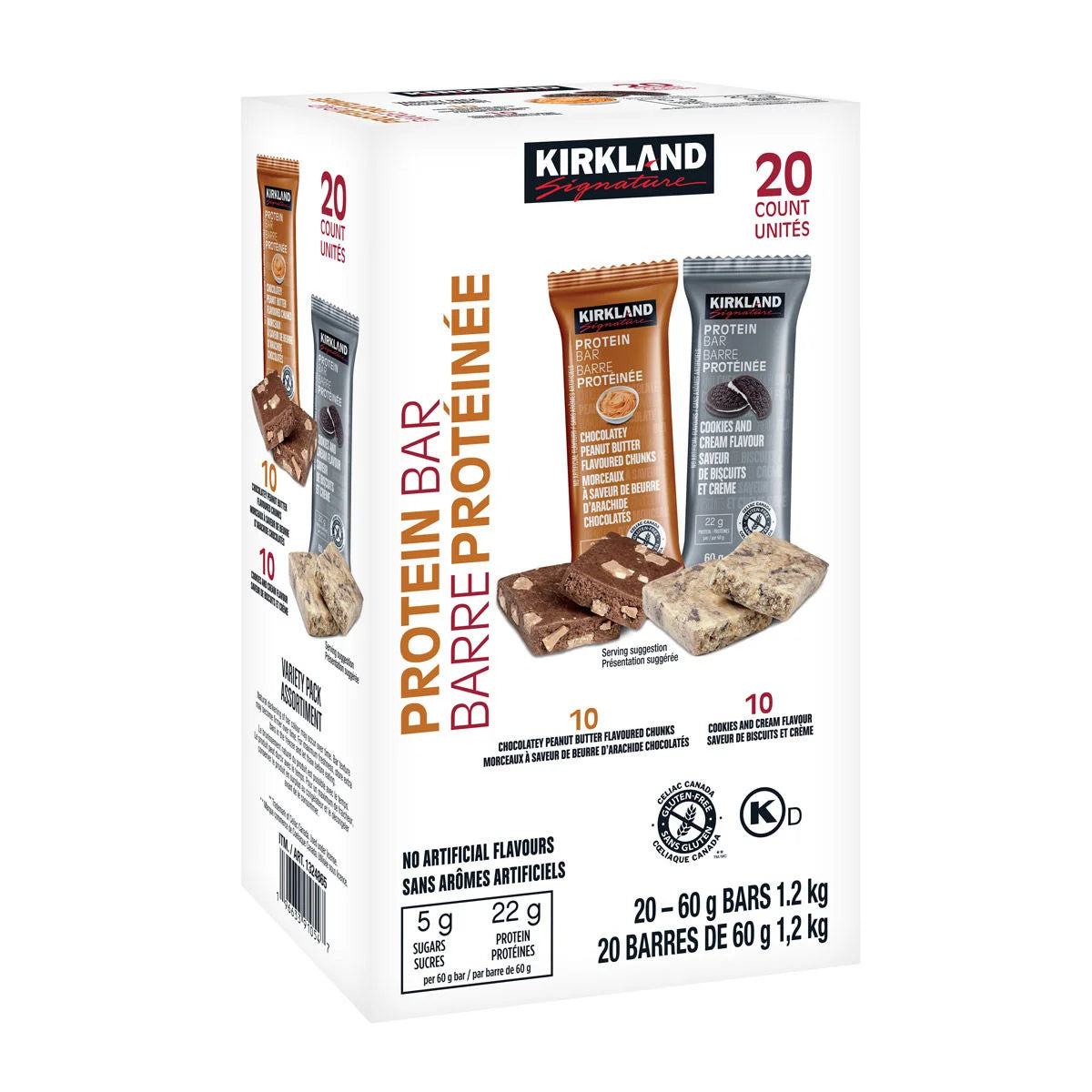 Kirkland Signature Protein Bars, Assorted, 20 × 60 g