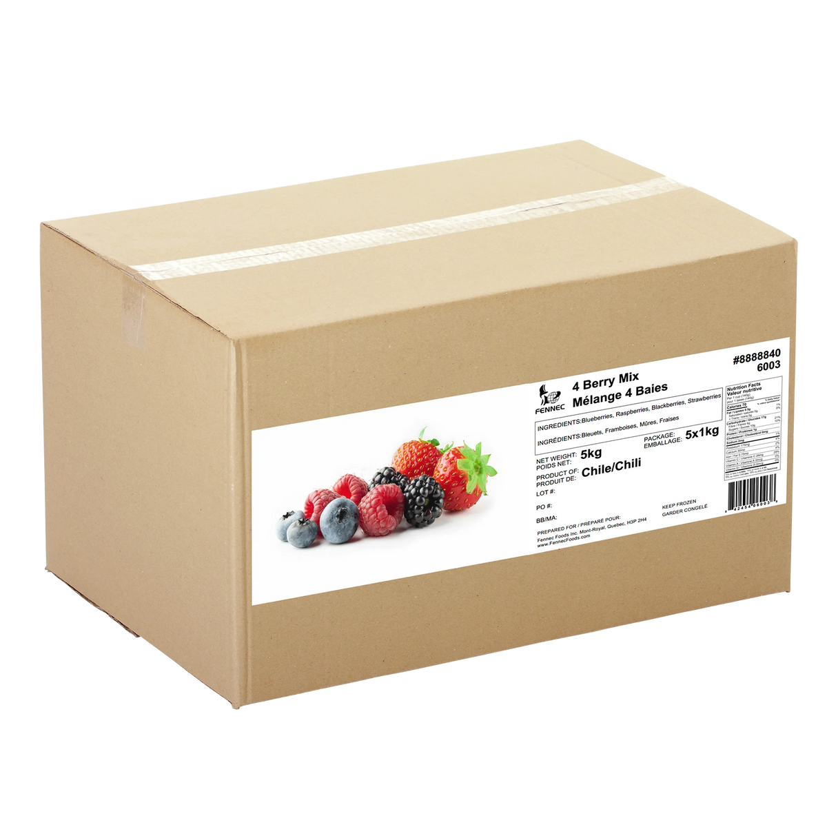Fennec Frozen Four Berry Mix, 5 × 1 kg