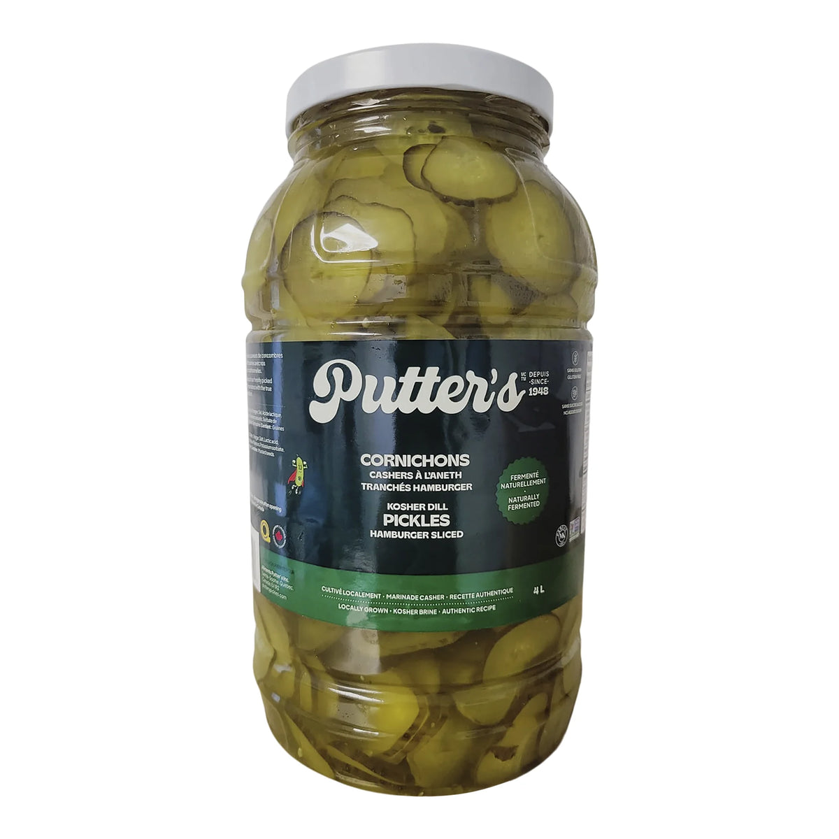 Putter's Kosher Hamburger Sliced Dills, 4 L