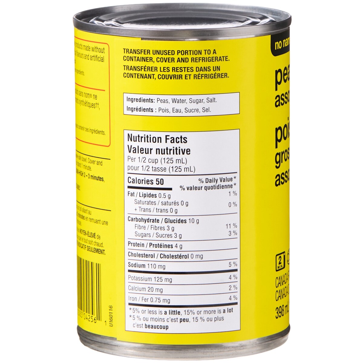 No Name Assorted Peas, 398 mL