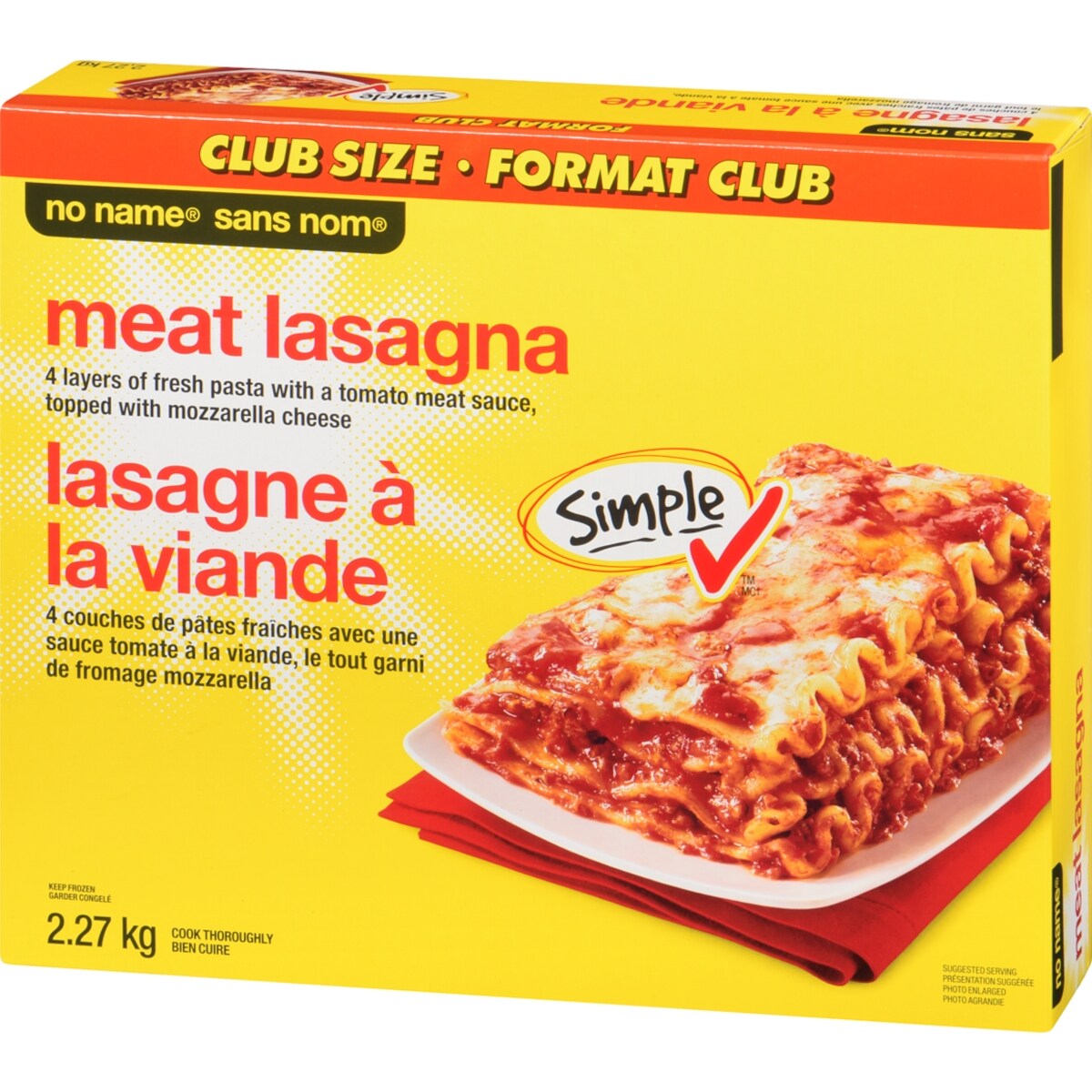 No Name Meat Lasagna, 2.27 kg