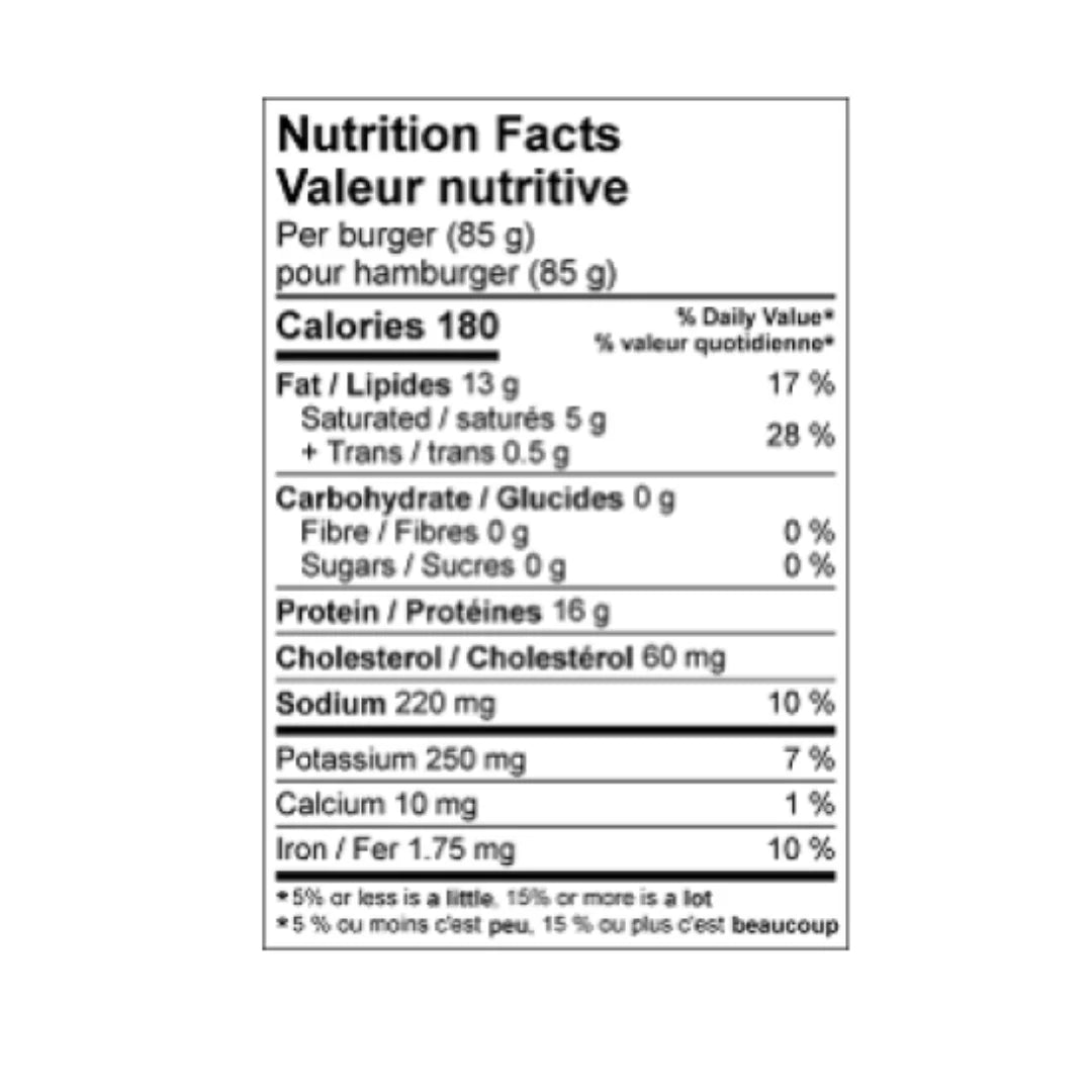 Leadbetter's Muskoka Smash Beef Burger Patties, 6 × 85 g