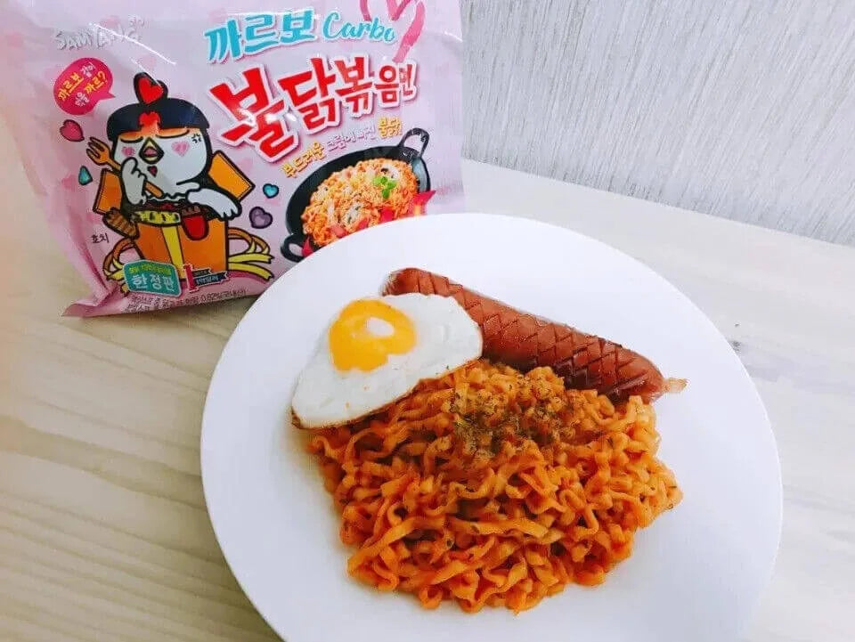Samyang Buldak Hot Chicken Flavor Ramen Carbo with 200 g Carbo Sauce, 40 × 130 g