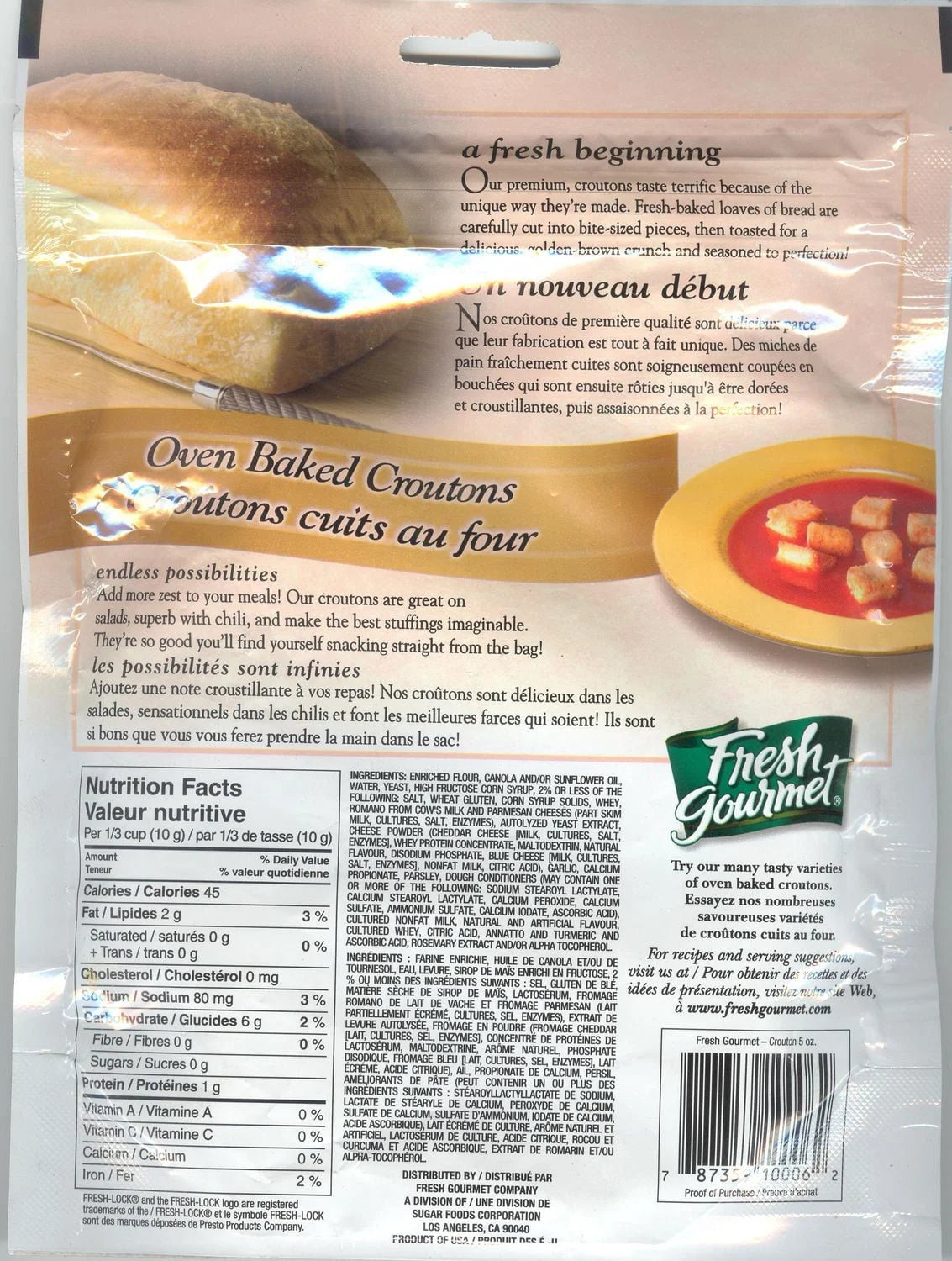 Fresh Gourmet Cheese & Garlic Croutons, 142 g