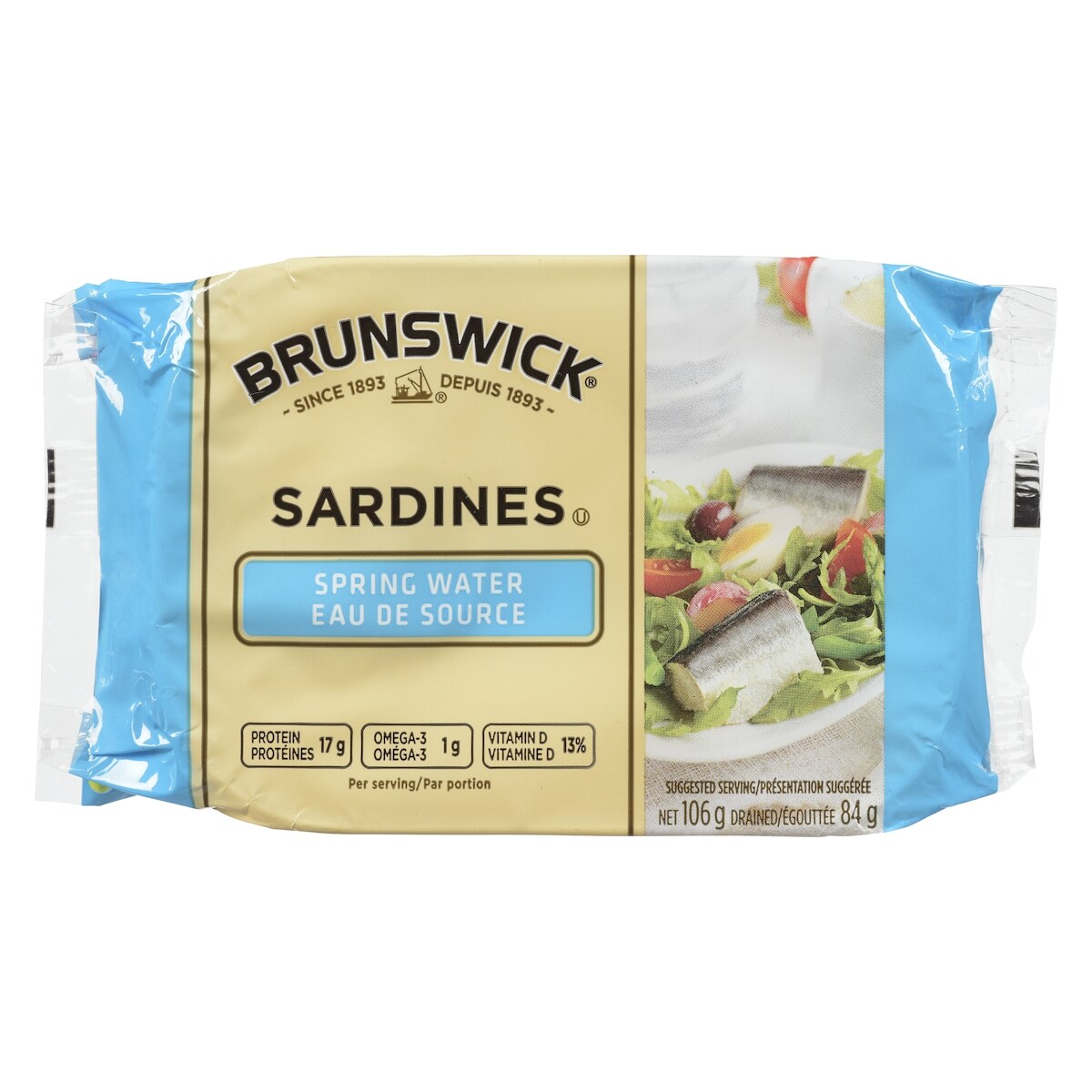Brunswick Sardines in Spring Water, 106 g