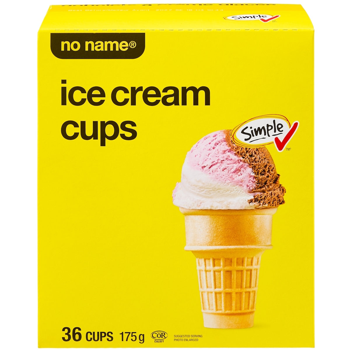 No Name Ice Cream Cups, 36 Pack, 175 g
