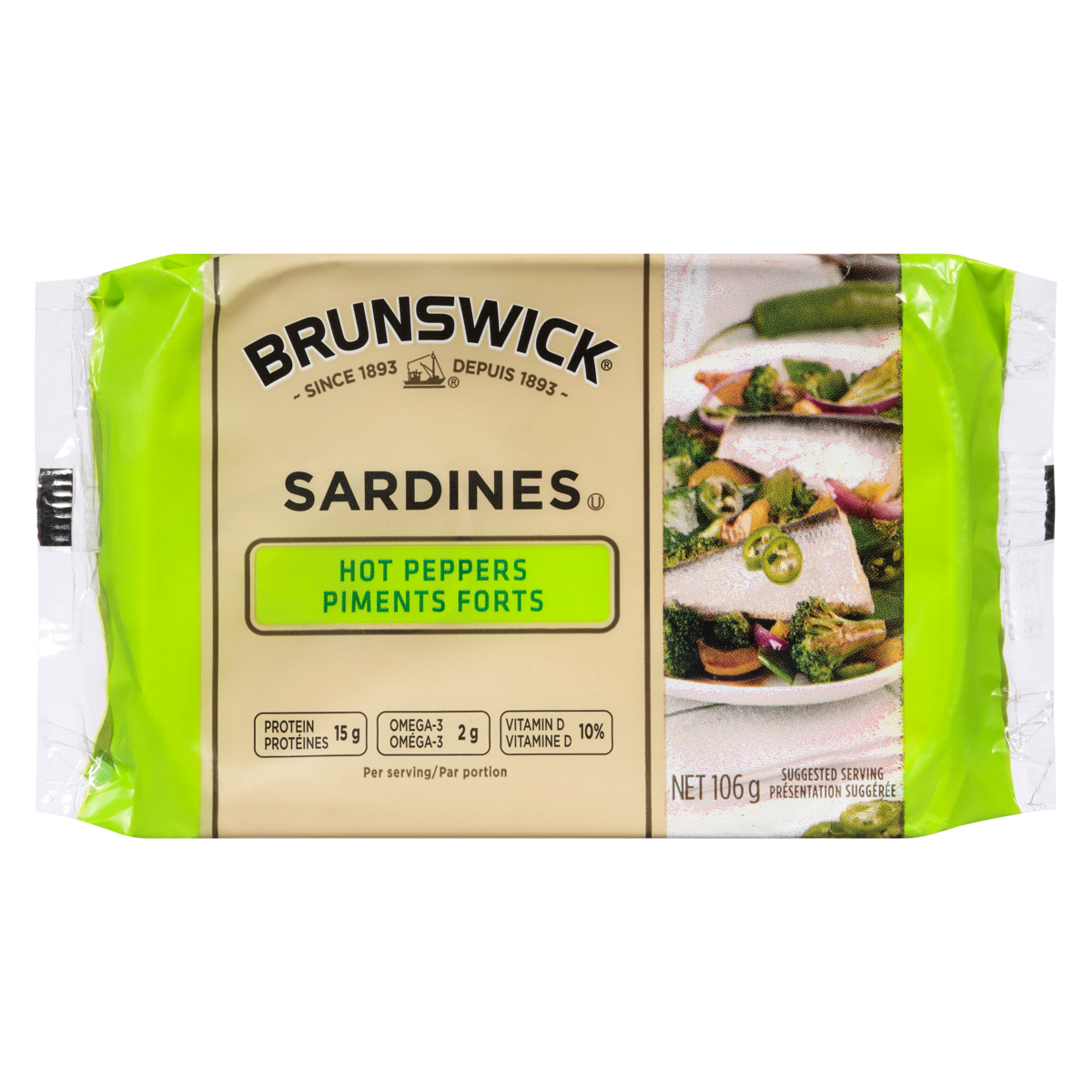 Brunswick Sardines with Hot Peppers, 106 g