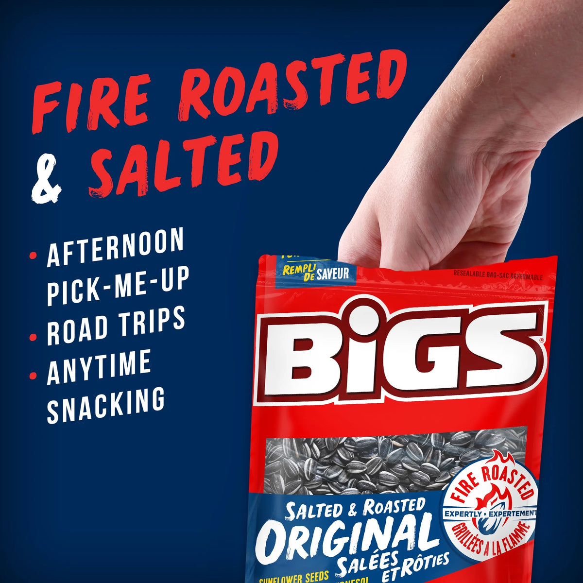 BiGS Salted & Roasted Original Sunflower Seeds, 140 g