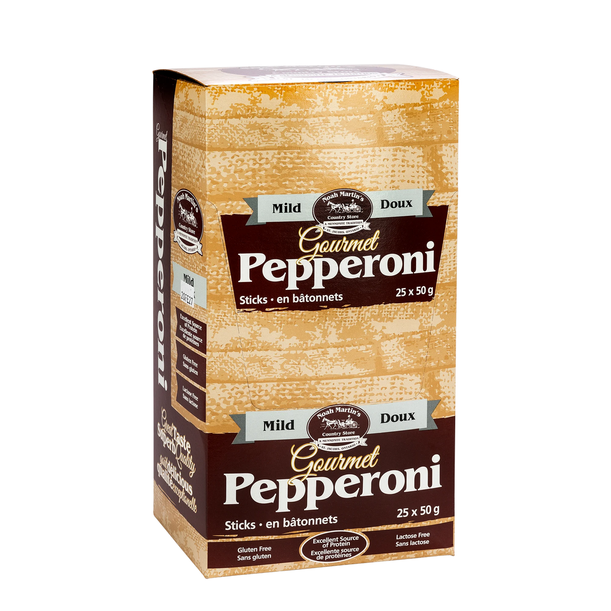 Noah Martin's Gourmet Mild Pepperoni Sticks, 25 × 50 g