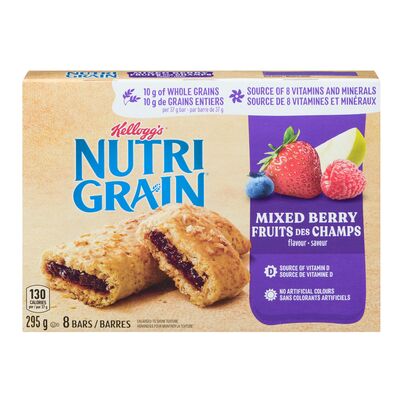 Kellogg's Nutri-Grain Mixed Berry Cereal Bars, 8 × 295 g