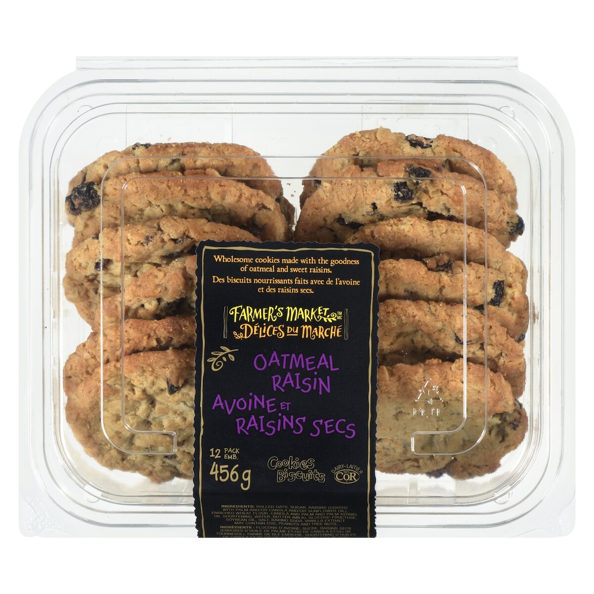 Farmer's Market Oatmeal Raisin Cookies, 12 count, 456 g