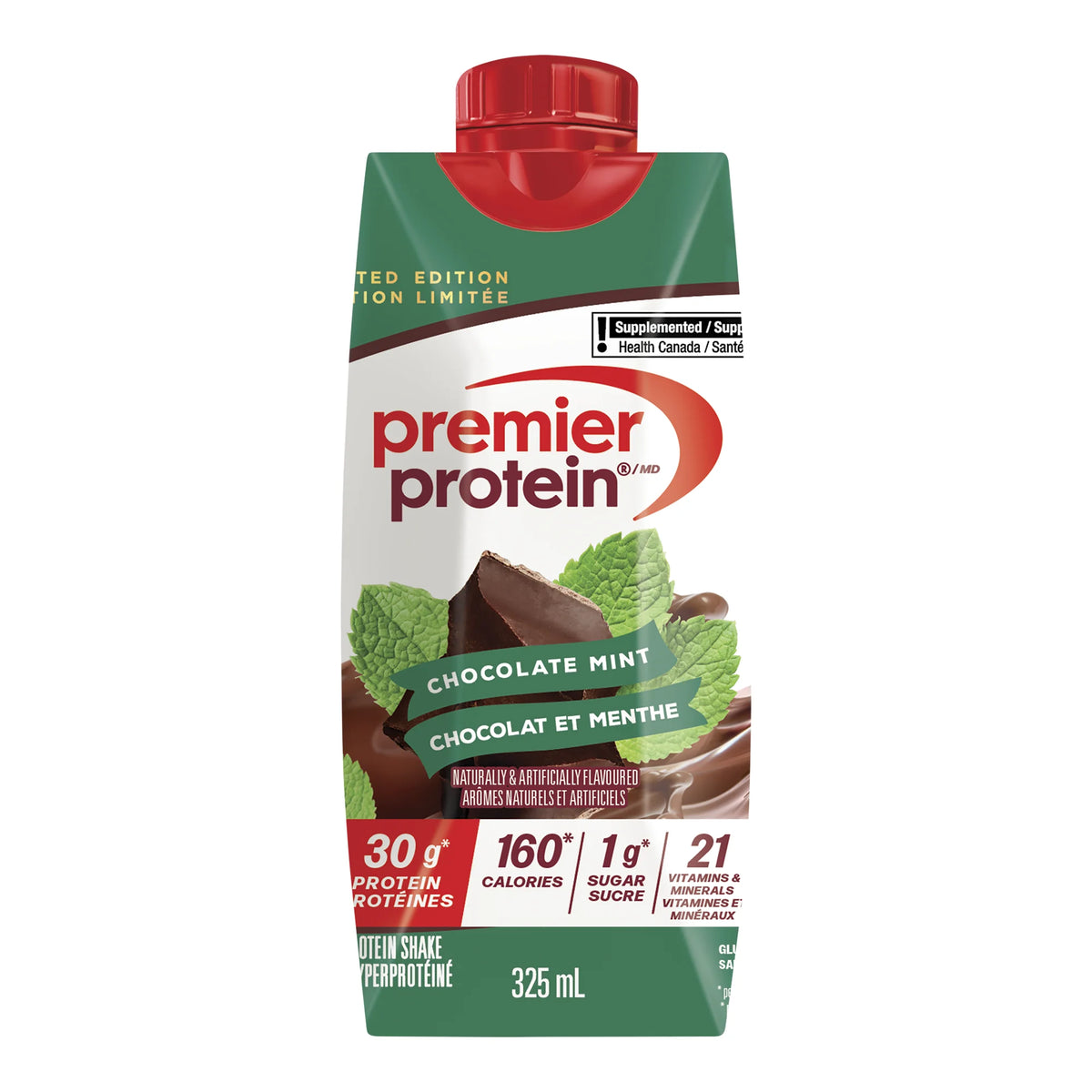 Premier Protein High Protein Chocolate Mint Shake, 18 × 325 mL
