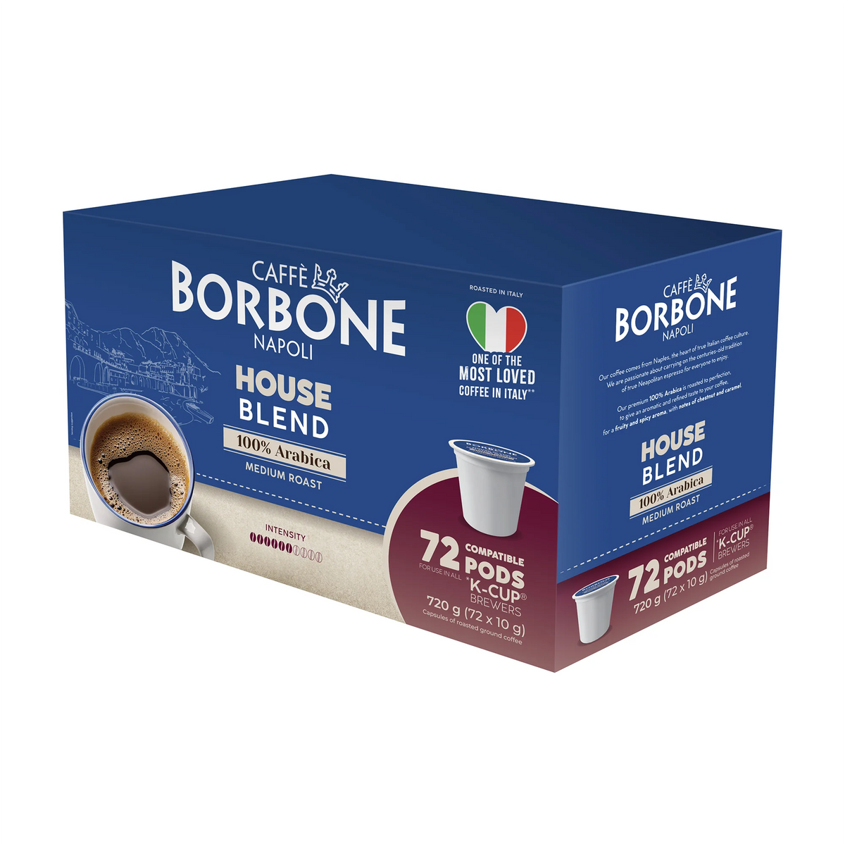 Caffe Borbone House Blend Coffee K-Cup Pods, 72 count