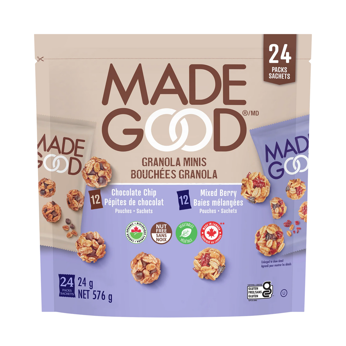 MadeGood Granola Minis, Assorted, 24 × 24 g