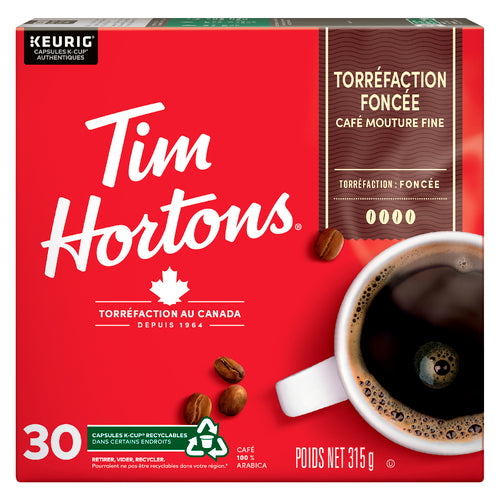 Tim Hortons Dark Roast Coffee Pods, 30 K-Cups, 315 g