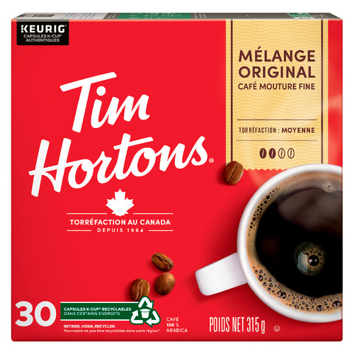 Tim Hortons Coffee Pods Original Blend Medium Roast, 30 K-Cups, 315 g