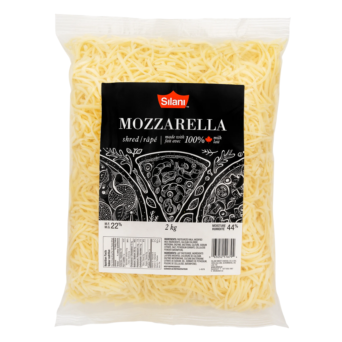 Silani Real Mozzarella Shred, 2 kg