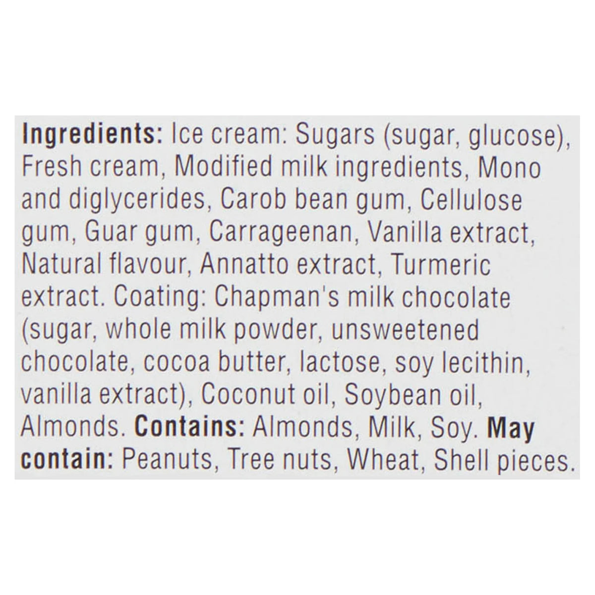 Chapman's Yukon Lynx French Vanilla and Almond Ice Cream Bars, 6 × 90 mL