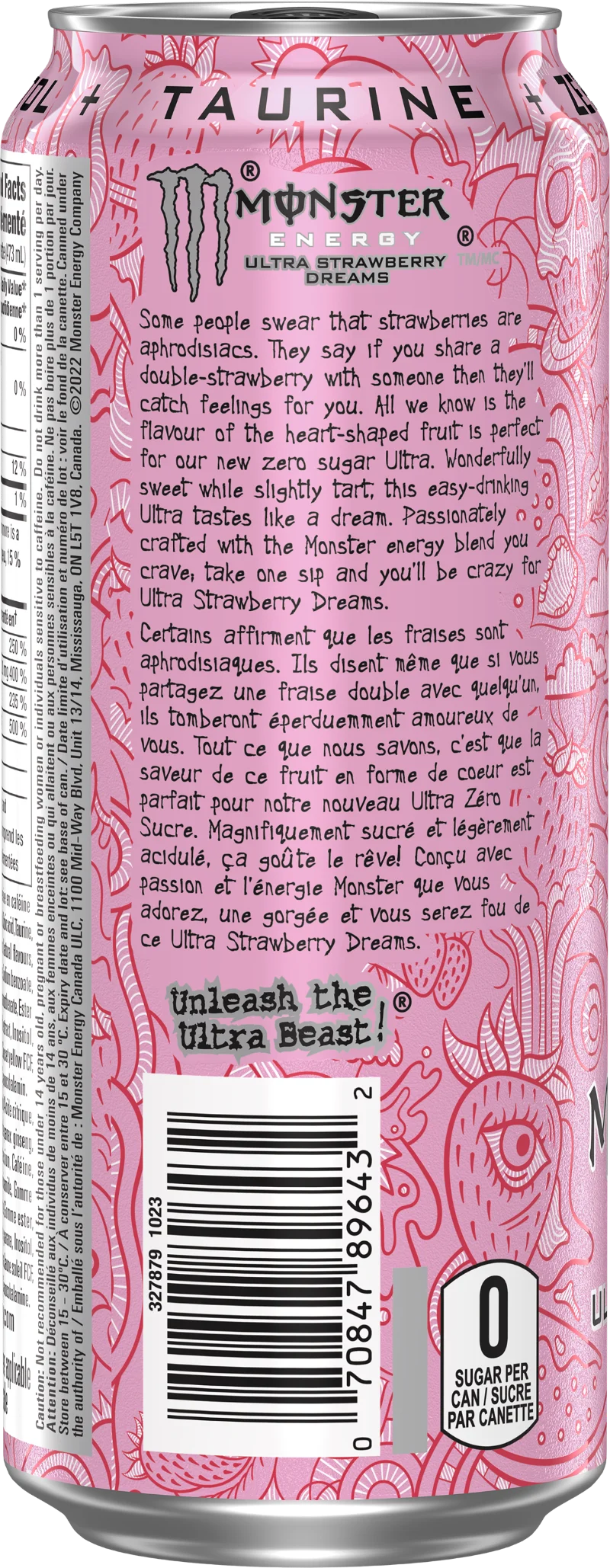 Monster Ultra Strawberry Dreams, 473 mL