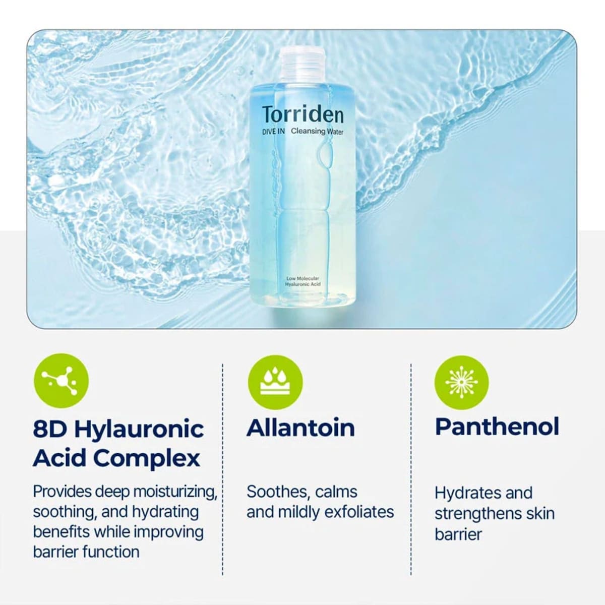Torriden Dive-In Low Molecular Hyaluronic Acid Cleansing Water, 400 mL