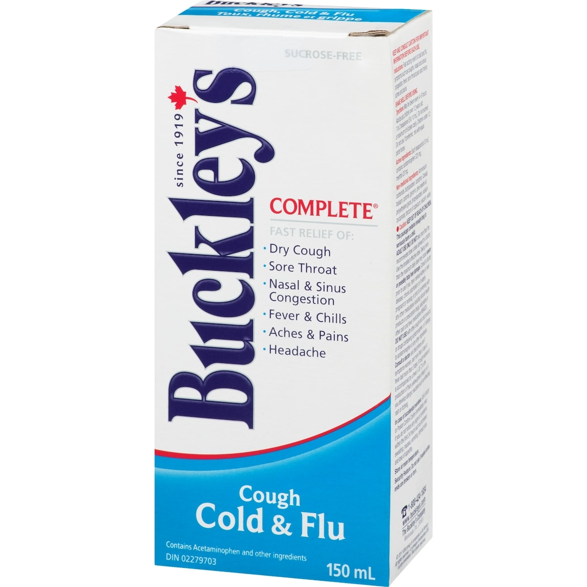 Buckley's Complete Cough Cold & Flu Syrup Sucrose-Free, 150 mL