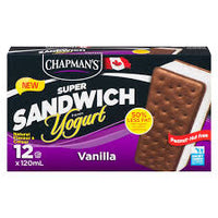 Chapmans Vanilla Yogurt Sandwich 12 PK